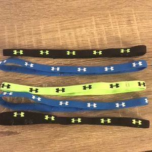 Set of 5 Under Armour Headbands with No Slip Grip